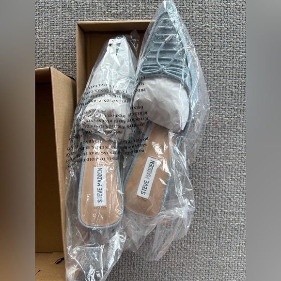 Steve Madden Brianne Denim Pointed Stiletto Mules, Size 9 brand new with box - Picture 13 of 16
